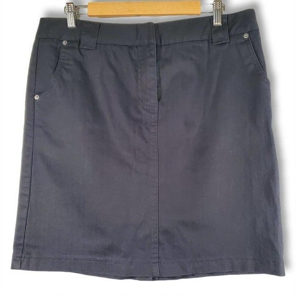 Kenneth Cole Reaction Denim Mini Skirt Black Size 14 - Picture 1 of 9